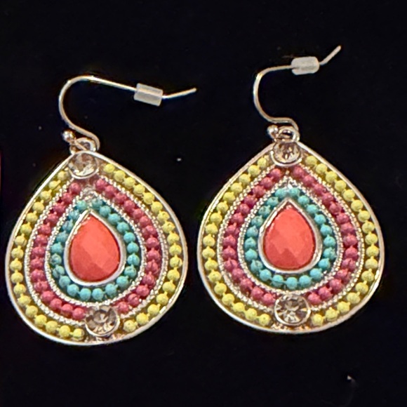 Colorful Teardrop Earrings - Picture 2 of 4